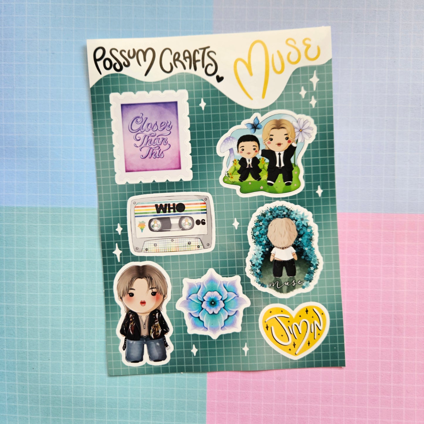 A6 Glossy Sticker Sheet - Jimin Muse