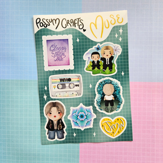 A6 Glossy Sticker Sheet - Jimin Muse