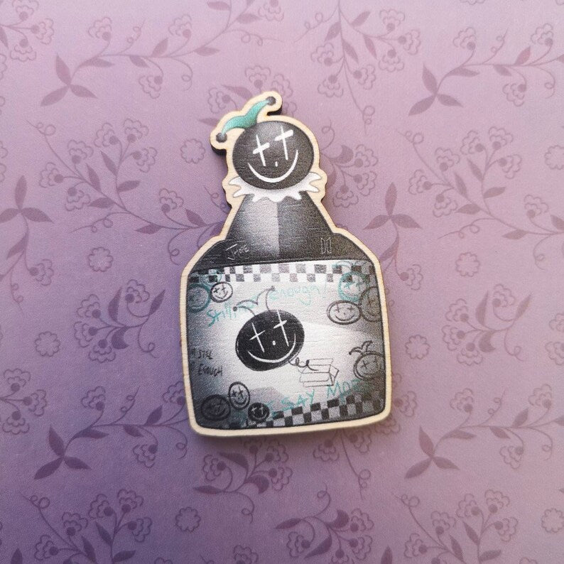 Eco Friendly Wooden 2 Inch Pin - Jack In The Box JHope Hobi