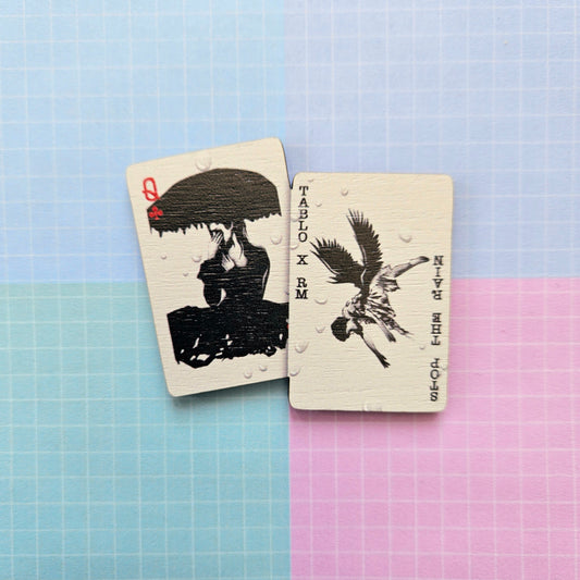 Eco Friendly Wooden 2.5 Inch Pin - Stop The Rain Tablo Kim Namjoon RM