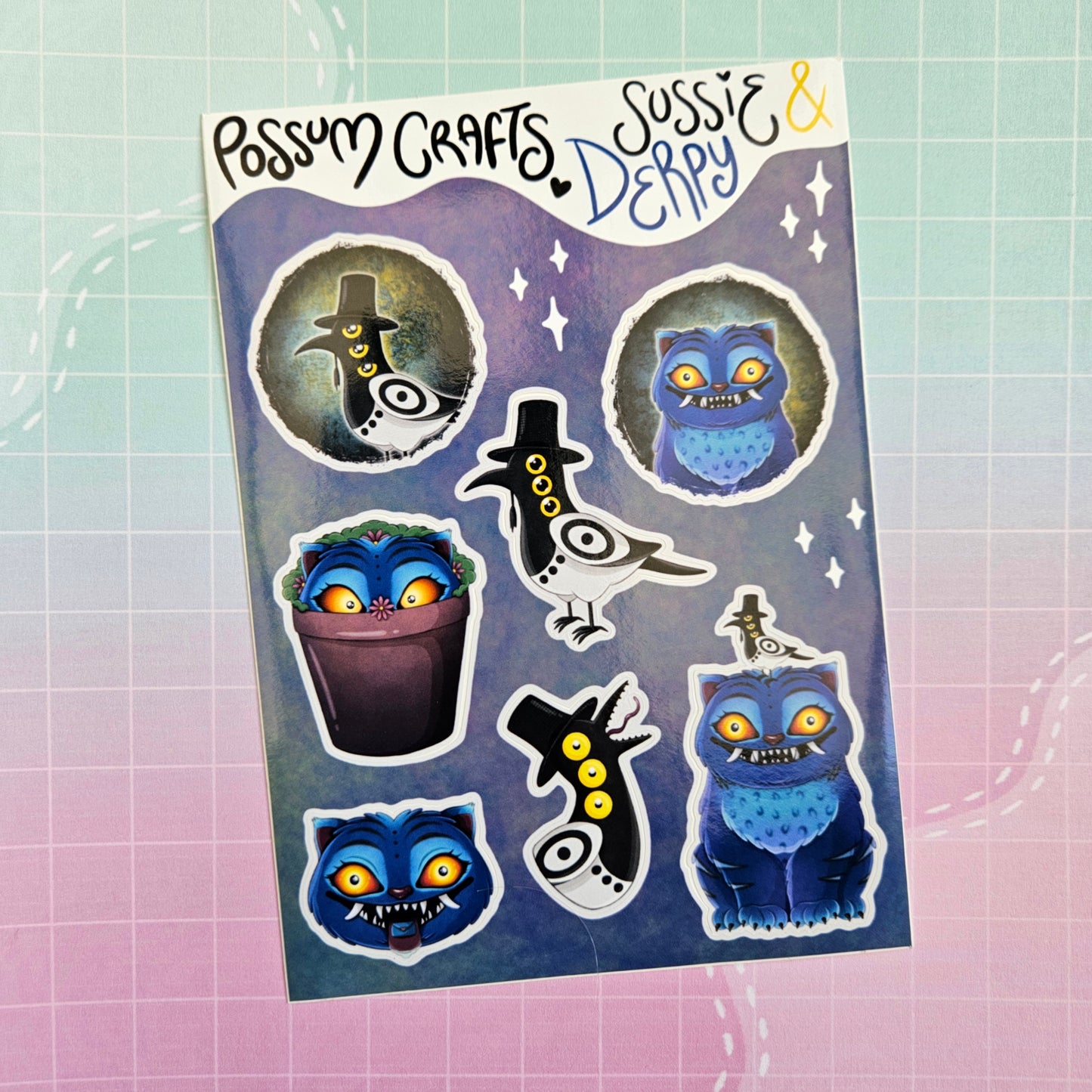 A6 Glossy Sticker Sheet - Sussie and Derpy