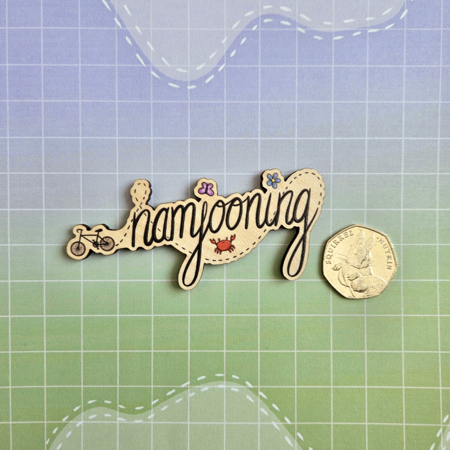 Eco Friendly Wooden 3 Inch Pin - Namjooning