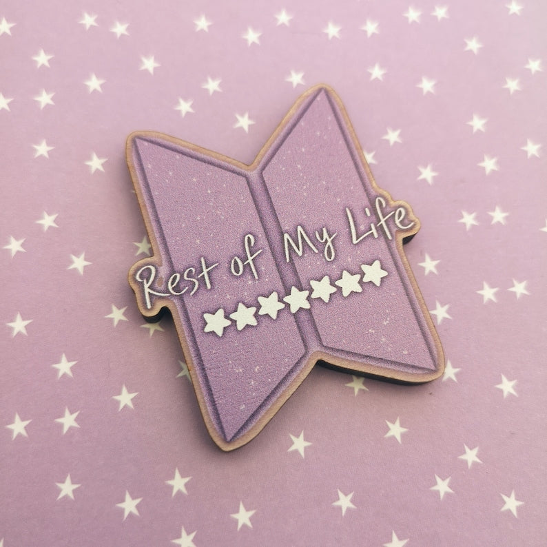 Eco Friendly Wooden 2 Inch Pin - BTS OT7 Busan Concert Logo