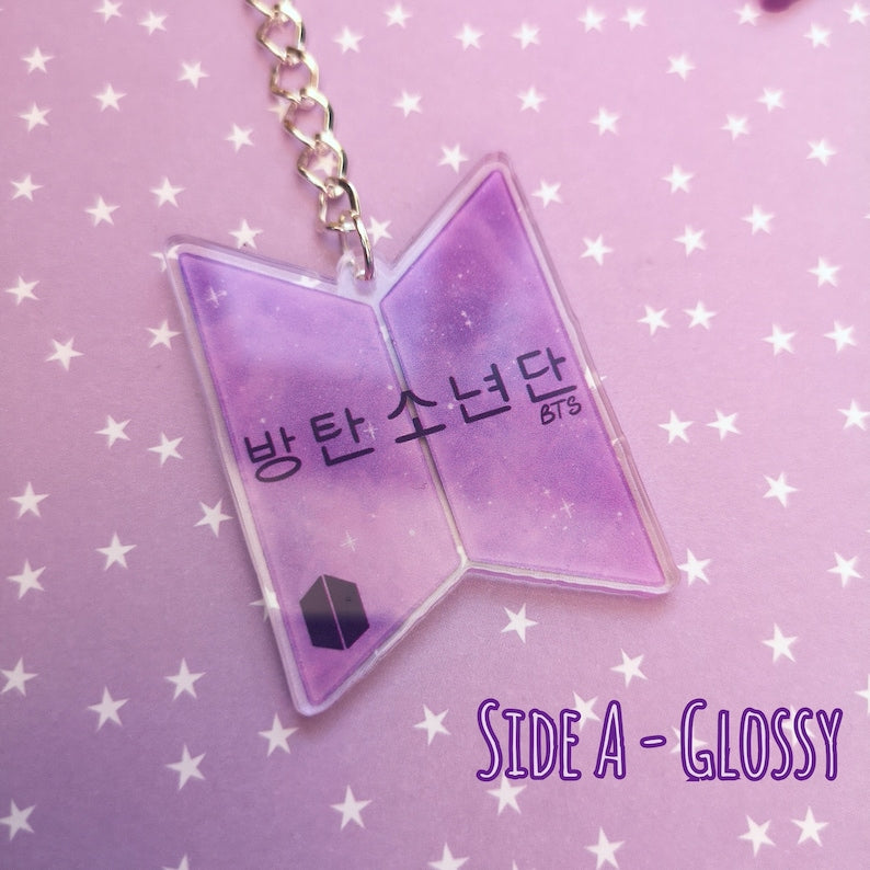 Eco Friendly Acrylic Double Sided 2 Inch Keychain - BTS Galaxy Logo
