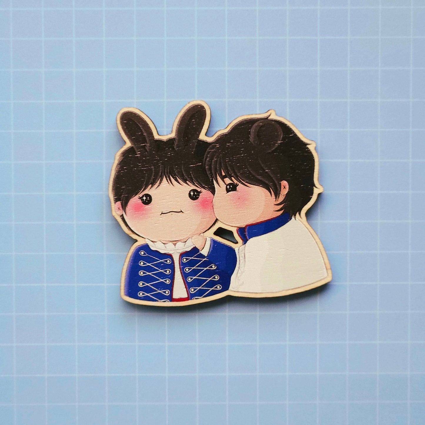 Eco Friendly Wooden 2 Inch Pin - Army Zip Prince Taekook Jungkook Taehyung
