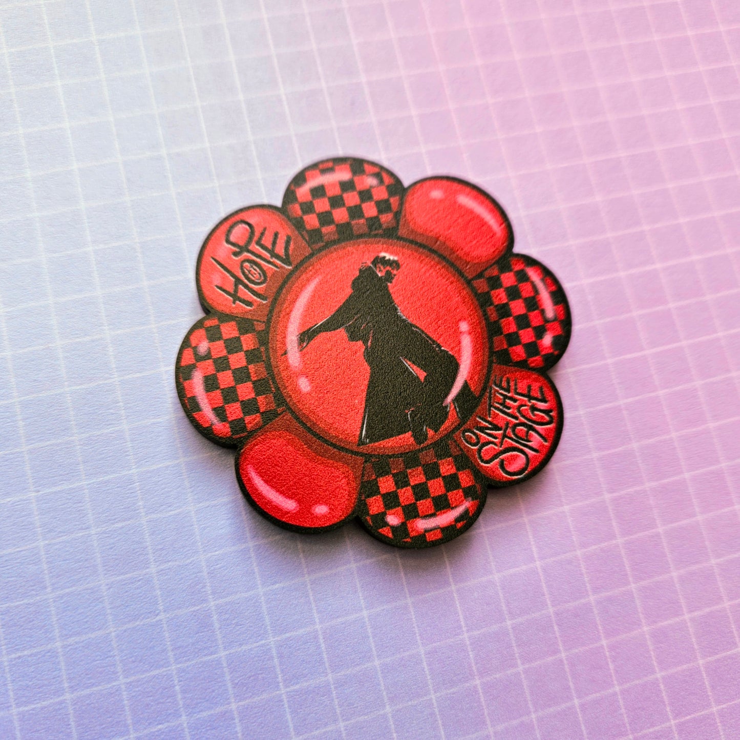 Eco Friendly Wooden 2 Inch Pin - Hope on the Stage Flower JHope Hobi