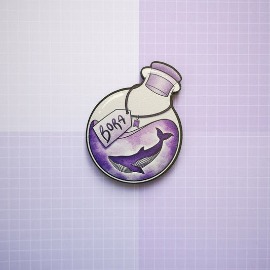 Eco Friendly Wooden 2 Inch Pin - BTS OT7 Bora Potion Bottle