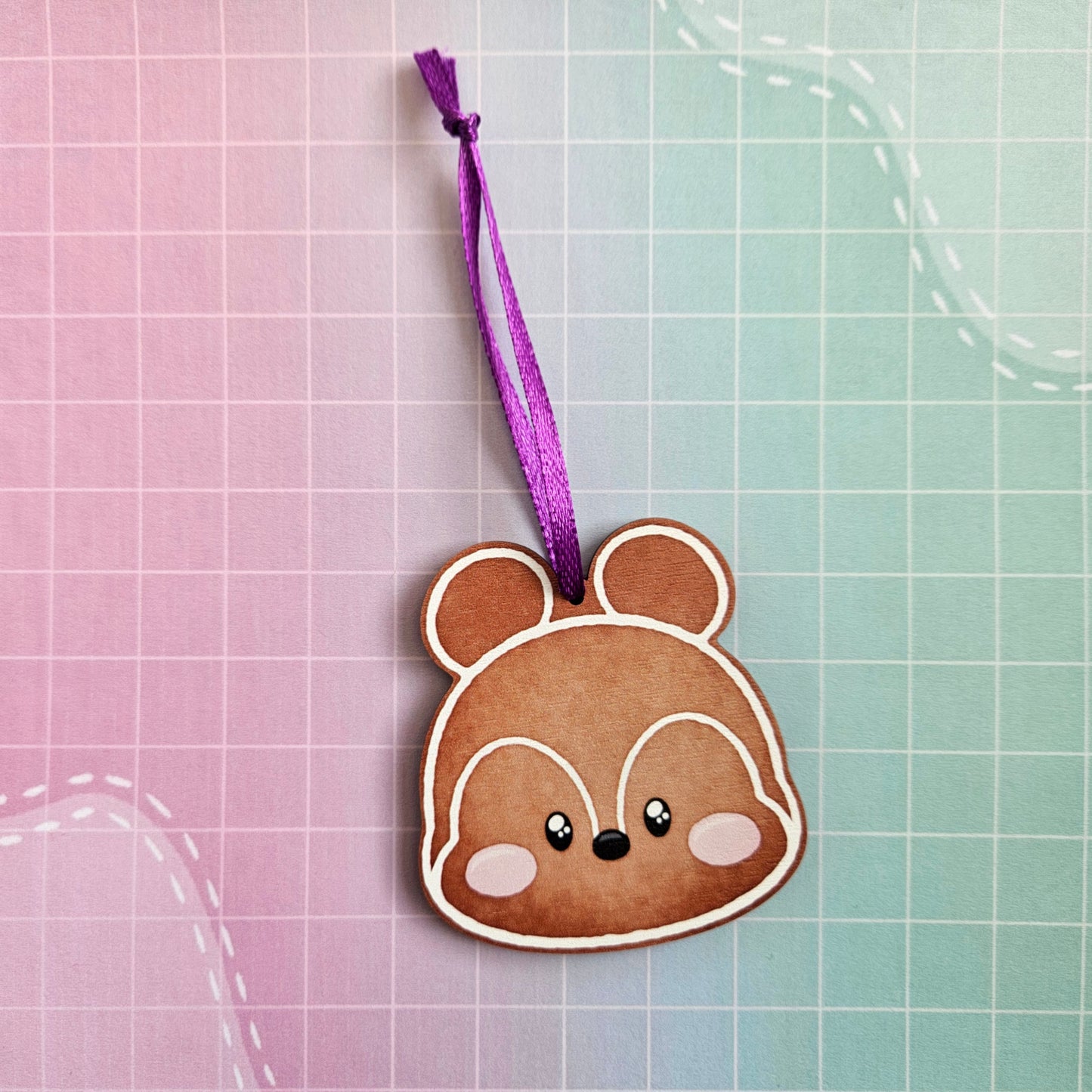 Eco Friendly Wooden 2.5 Inch Christmas Tree Decoration - BTS OT7 Gingerbread Cookies