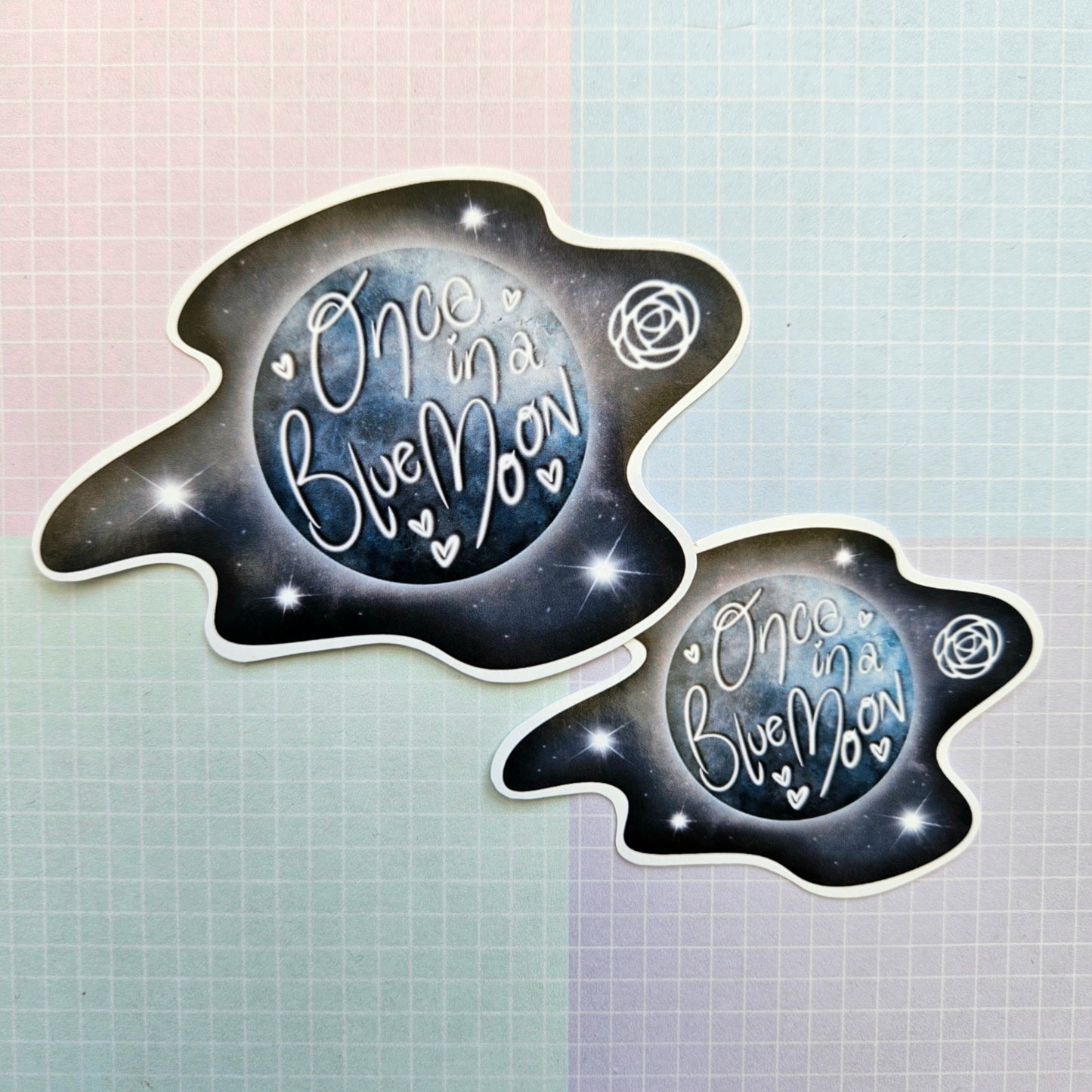 Glossy Small or Large Sticker - Blue Moon