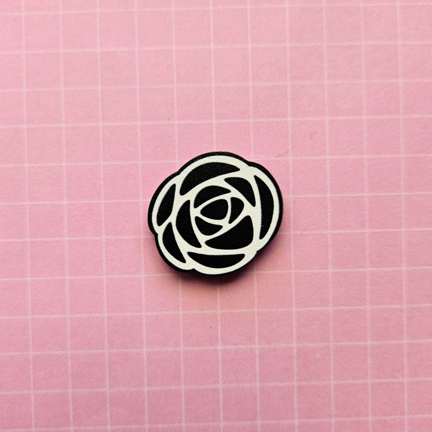 Eco Friendly Wooden 1 Filler Inch Pin or Necklace - The Rose Logo