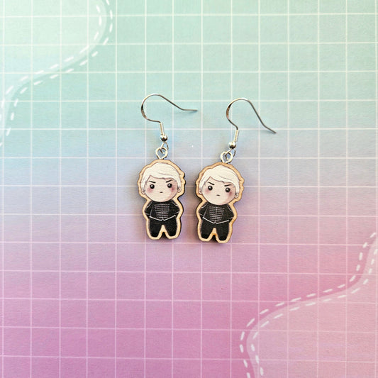 Eco Friendly 1 Inch Wooden Dangle Earrings - Black Parade Gerard