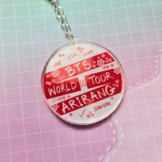 Eco Friendly Acrylic Double Sided 2 Inch Keychain - BTS World Tour