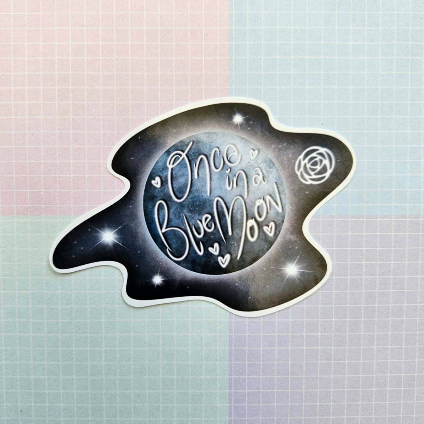 Glossy Small or Large Sticker - Blue Moon