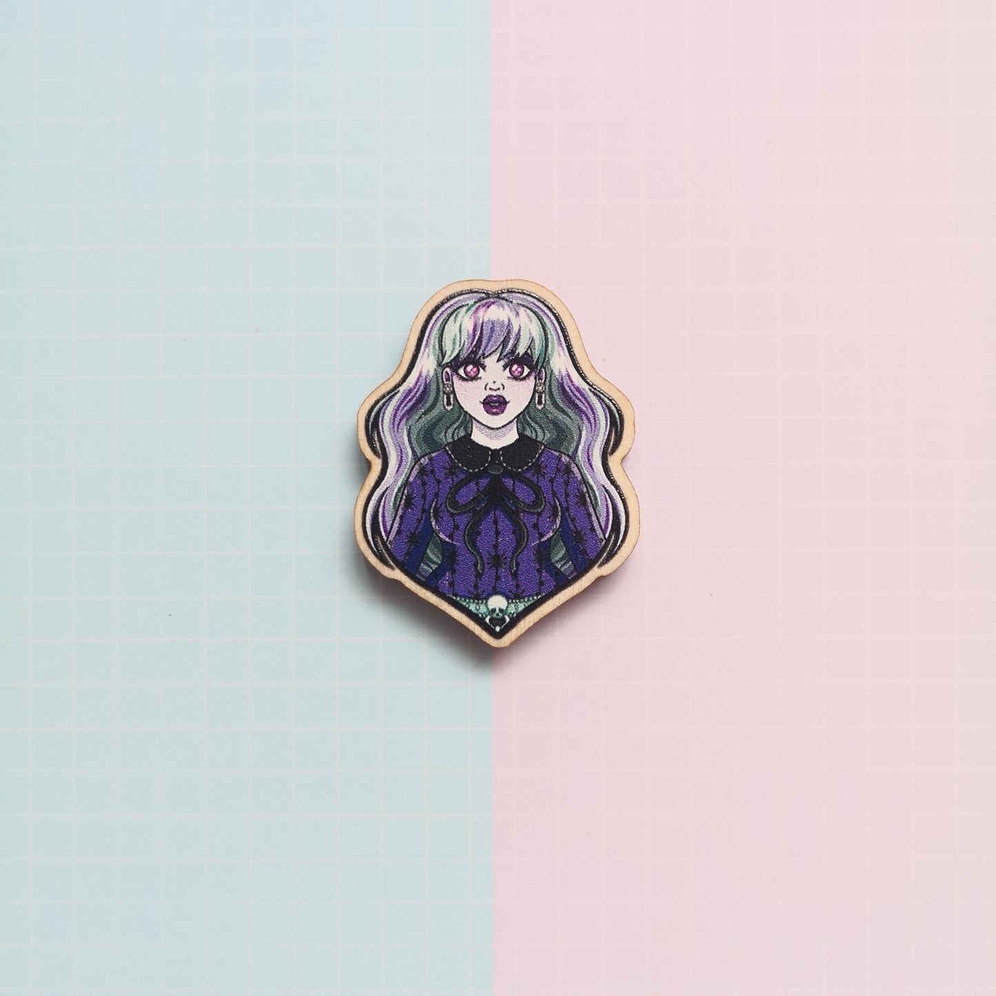 Eco Friendly Wooden 1.5 Inch Pin - Monster High Ghouls