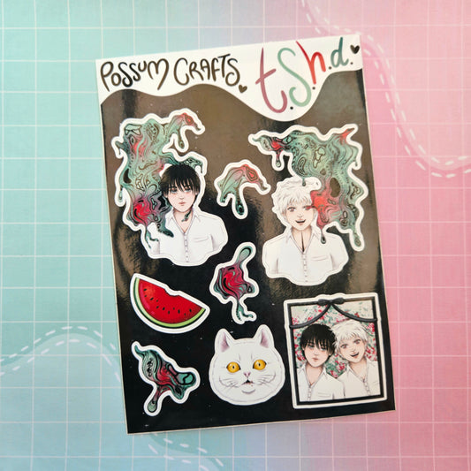 A6 Glossy Sticker Sheet - TSHD Yoshiki and Hikaru