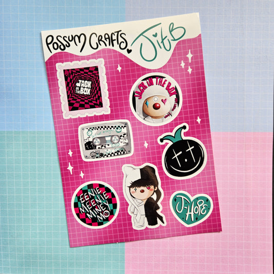A6 Glossy Sticker Sheet - JHope Jack In The Box