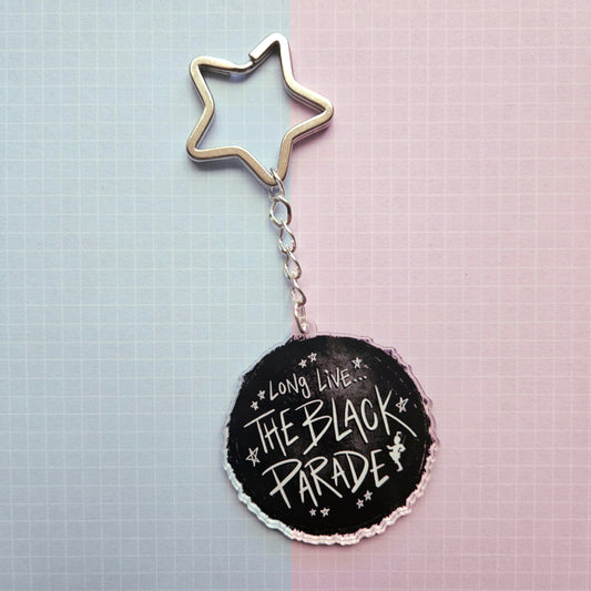 Eco Friendly Acrylic Double Sided 2 Inch Keychain - Long Live The Black Parade