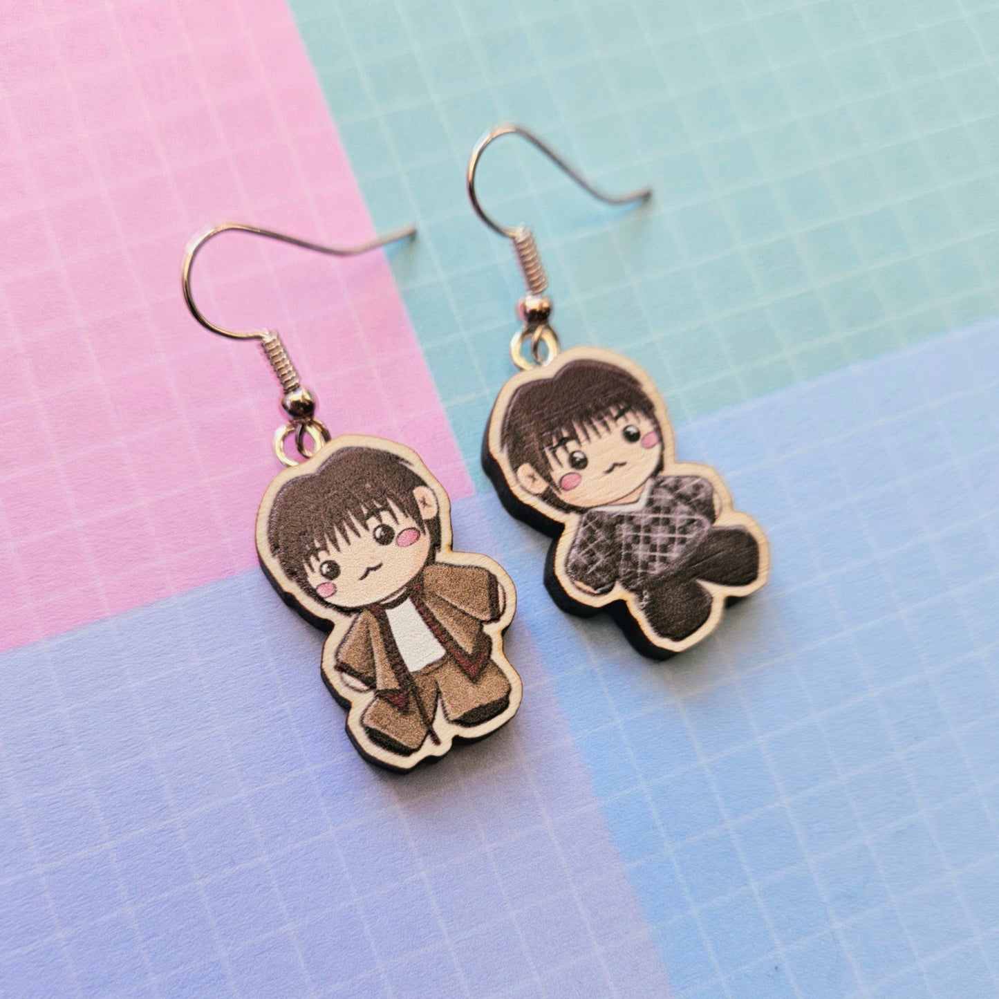 Eco Friendly 1 Inch Wooden Dangle Earrings - Happy Showcase Jin