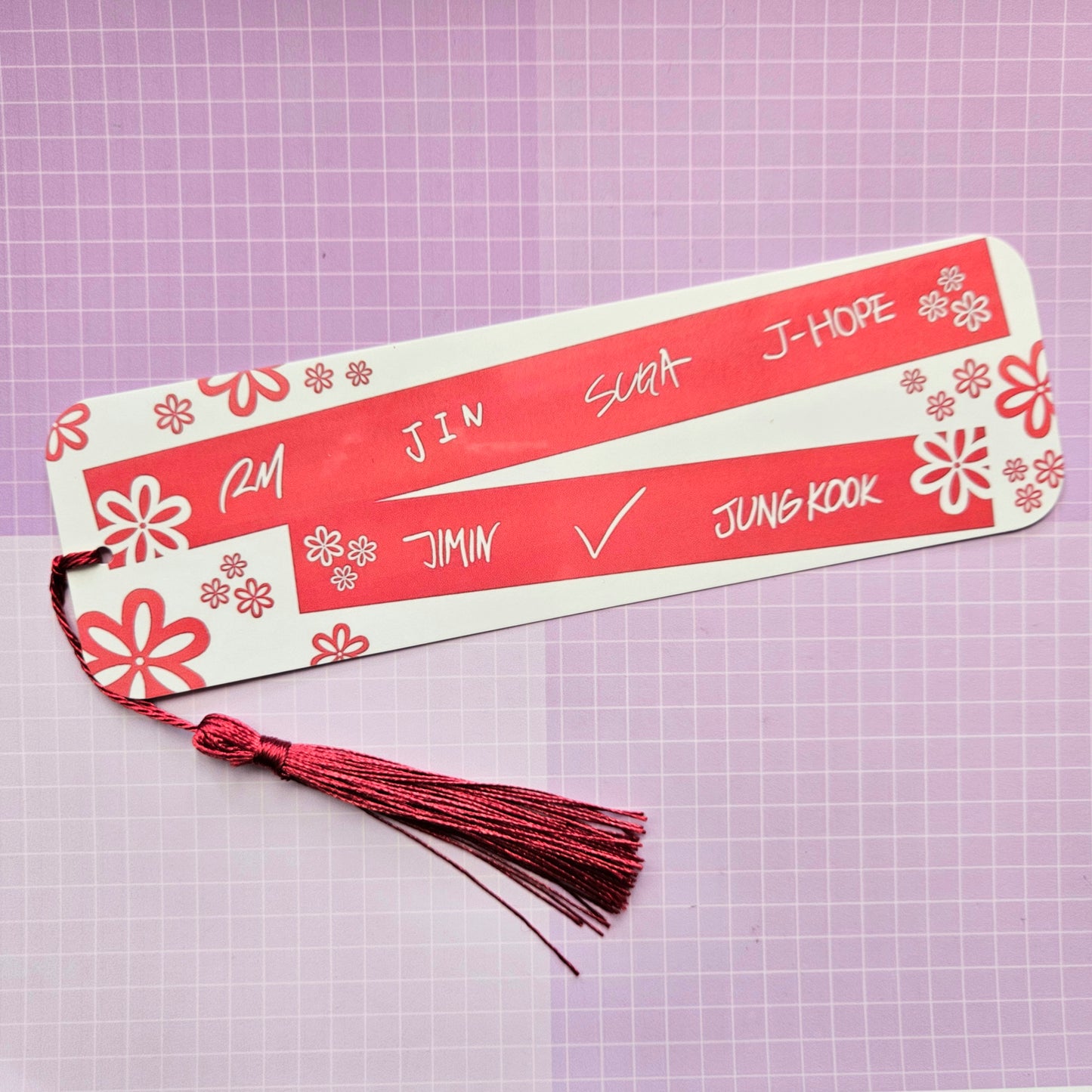 Double Sided Laminated Bookmark with Tassel - OT7 Arirang