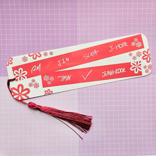 Double Sided Laminated Bookmark with Tassel - OT7 Arirang