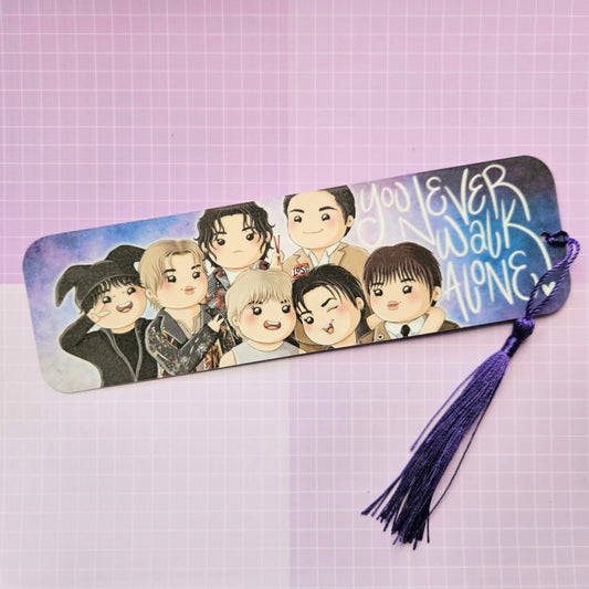 Double Sided Laminated Bookmark with Tassel - OT7 Chapter Two Selfie