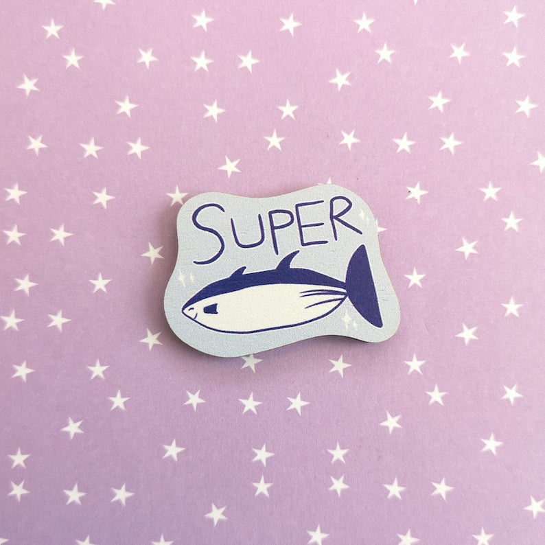 Eco Friendly Wooden 1.5 Inch Pin - Kim Seokjin Jin BTS Super Tuna
