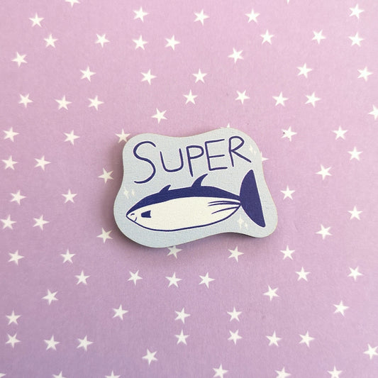 Eco Friendly Wooden 1.5 Inch Pin - Kim Seokjin Jin BTS Super Tuna