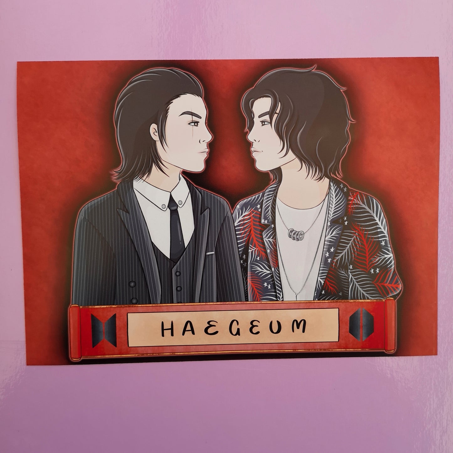 A5 Matte or Luster Heavyweight Paper Print - BTS Daechwita and Haegeum Agust D