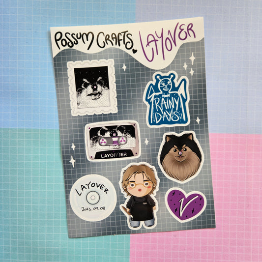A6 Glossy Sticker Sheet - V Layover