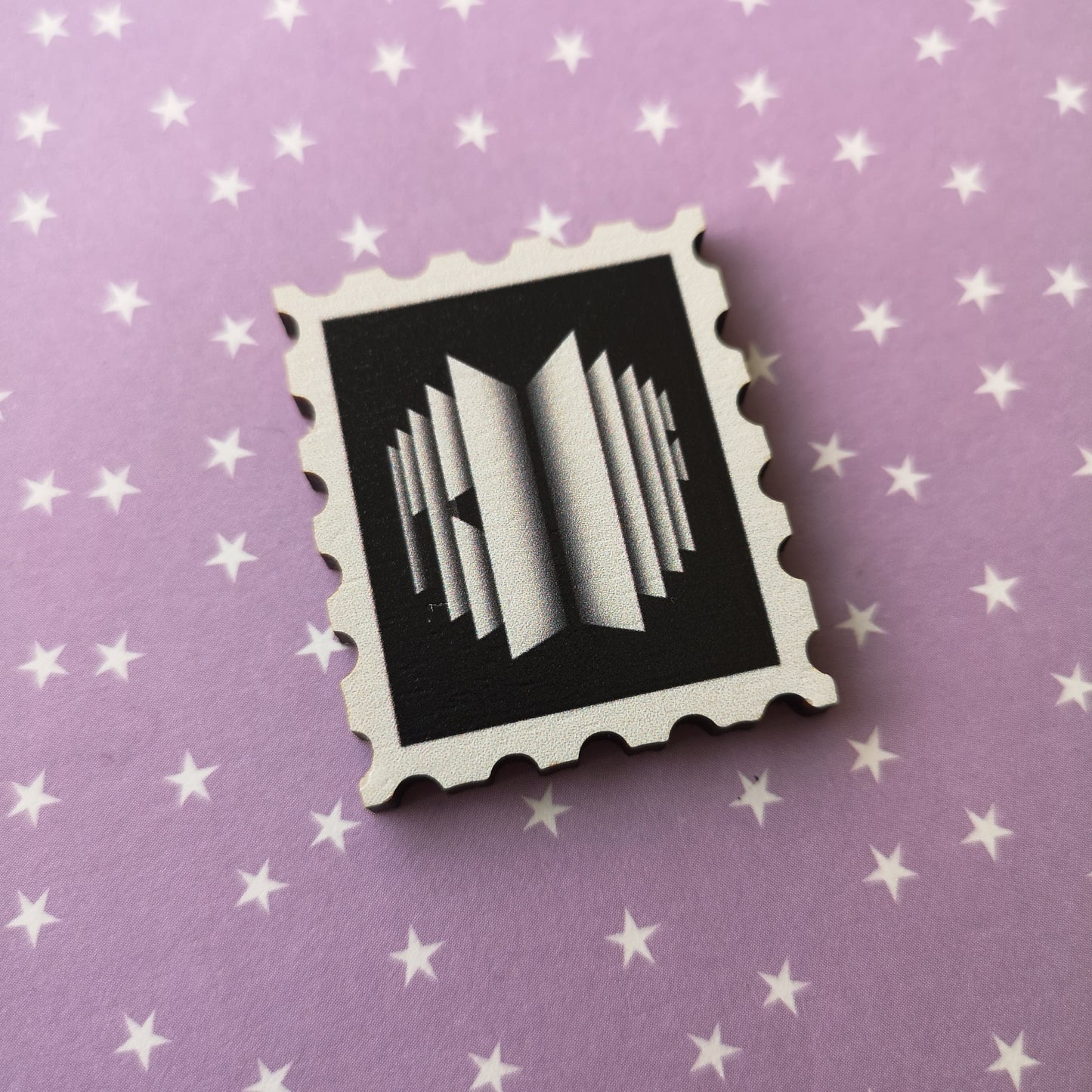 Eco Friendly Wooden 1.5 Inch Pin - BTS OT7 Song Stamps