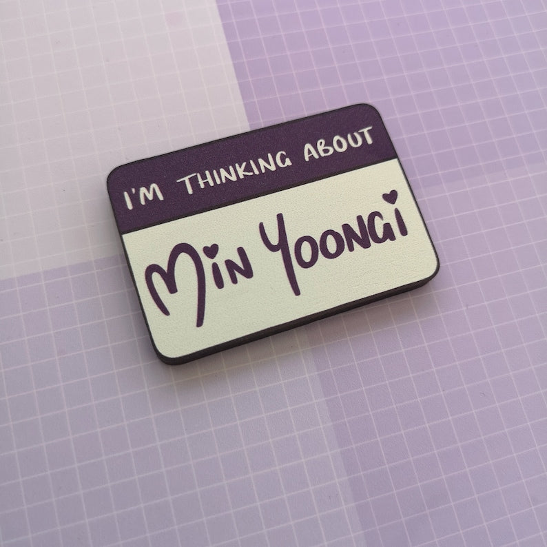 Eco Friendly Wooden 2 Inch Pin - SDL Fanchant Suga Yoongi