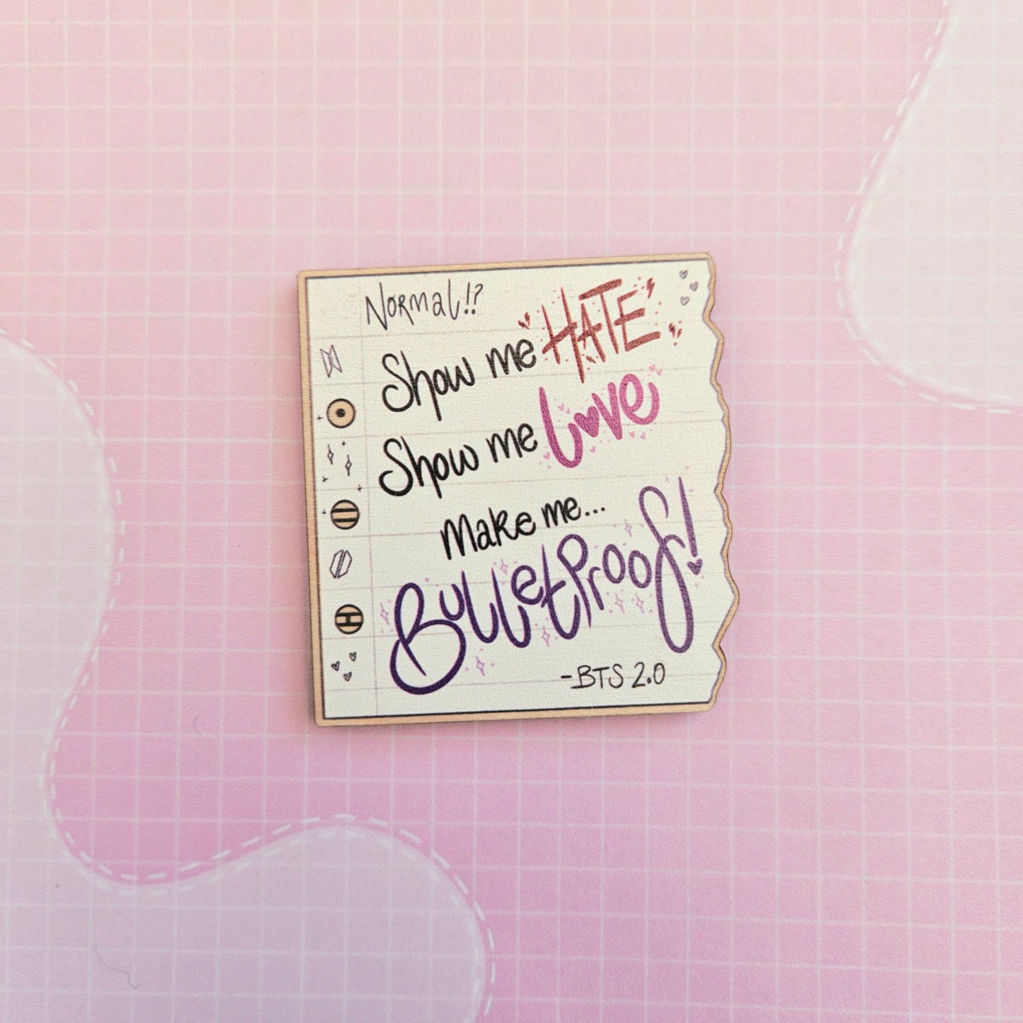 Eco Friendly Wooden 2 Inch Pin - Normal Notepad