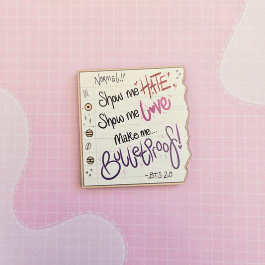 Eco Friendly Wooden 2 Inch Pin - Normal Notepad