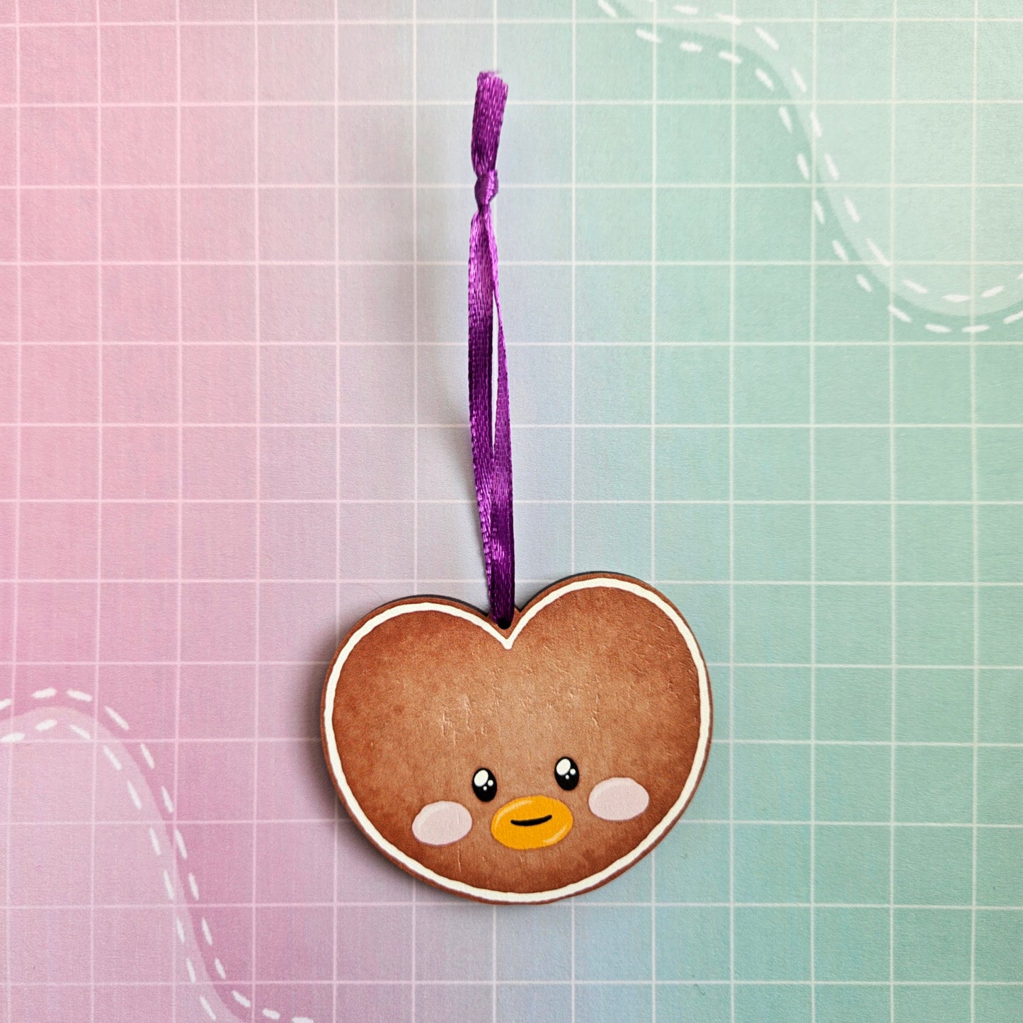 Eco Friendly Wooden 2.5 Inch Christmas Tree Decoration - BTS OT7 Gingerbread Cookies