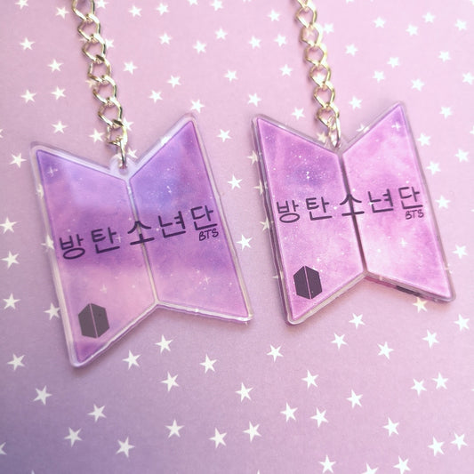 Eco Friendly Acrylic Double Sided 2 Inch Keychain - BTS Galaxy Logo