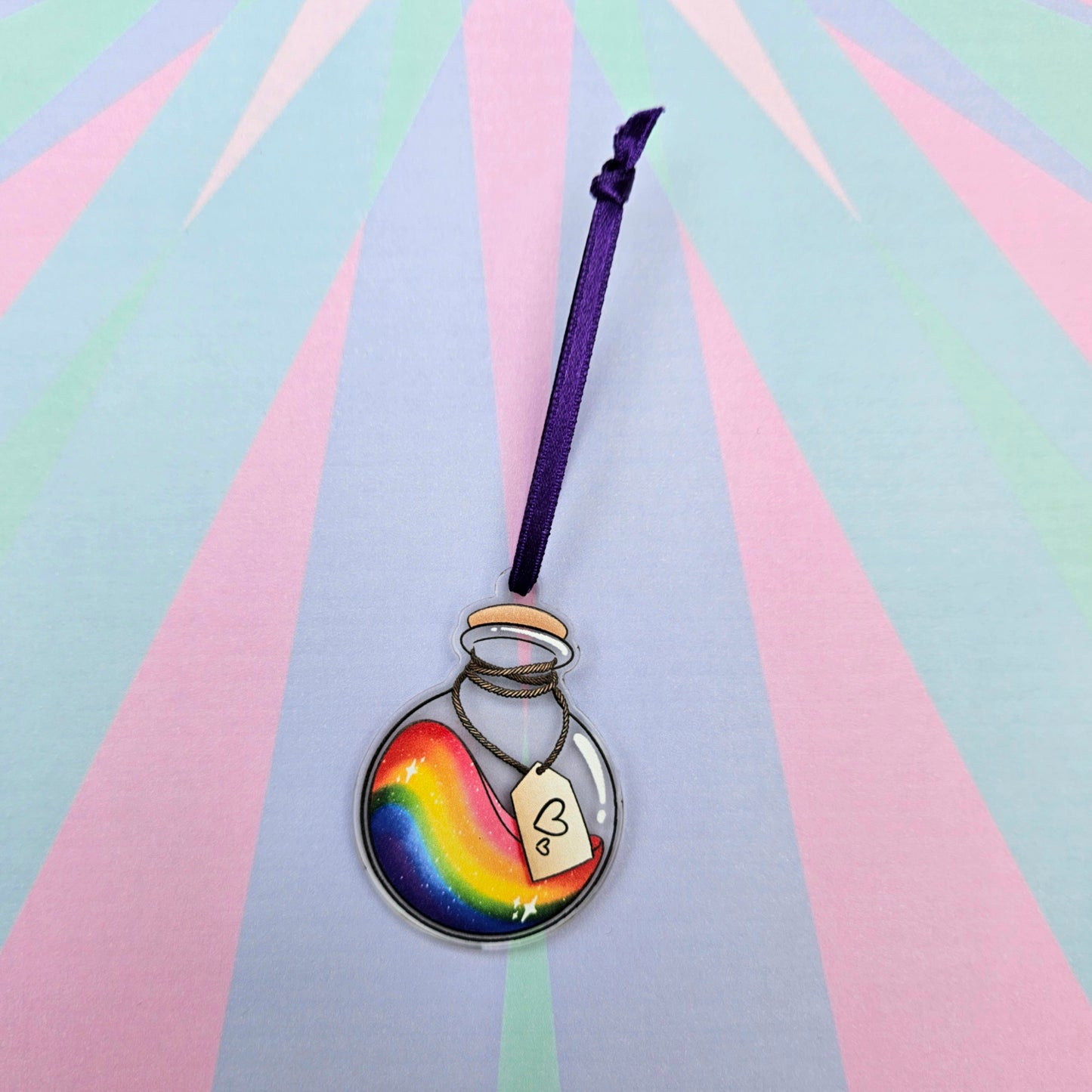 Eco Friendly Acrylic Double Sided 2 Inch Christmas Tree Decoration - Pride Magic Potion