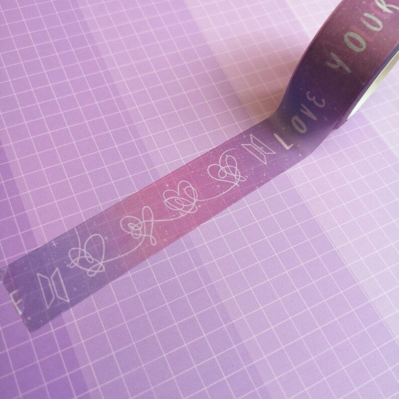 10m x 2cm Washi Tape - Love Yourself LY Hearts