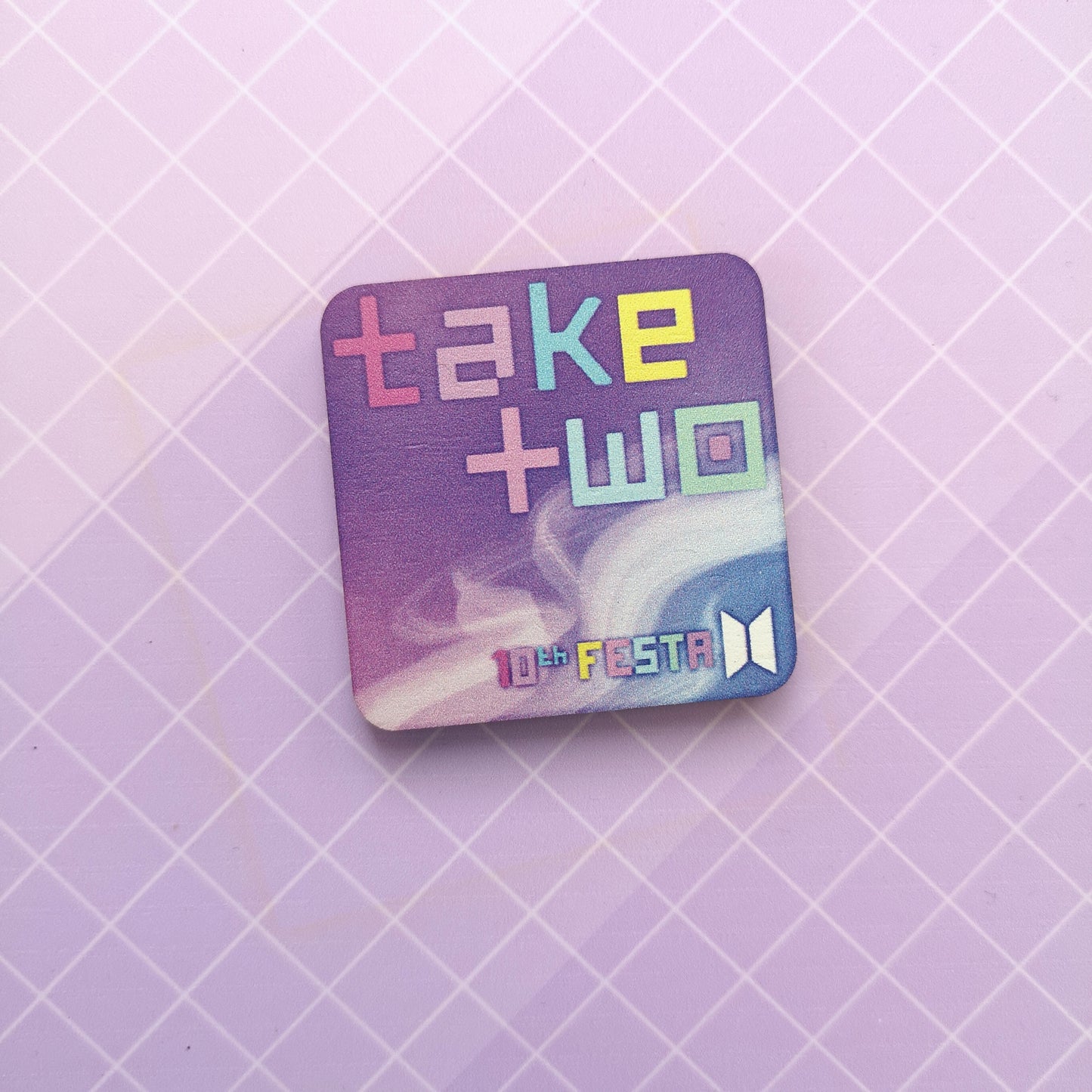 Eco Friendly Wooden 1.5 Inch Pin - BTS OT7 Take Two