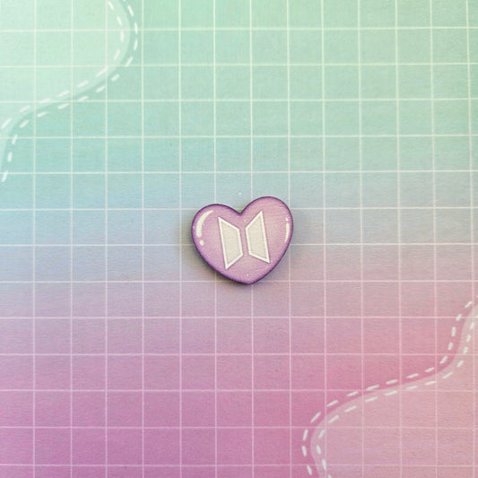 Eco Friendly Wooden 1 Inch Filler Pin or Necklace - Bora Heart