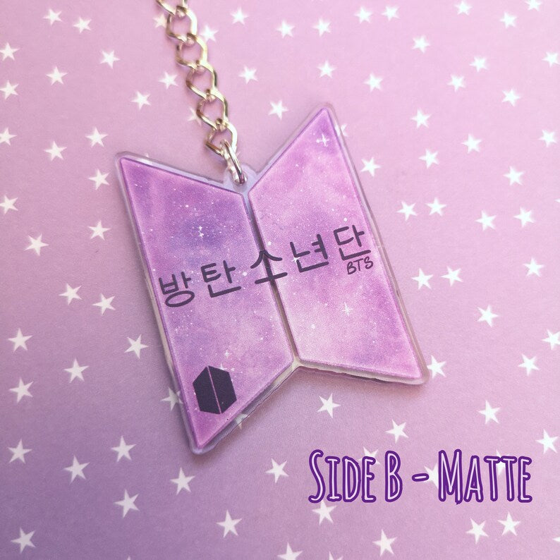 Eco Friendly Acrylic Double Sided 2 Inch Keychain - BTS Galaxy Logo