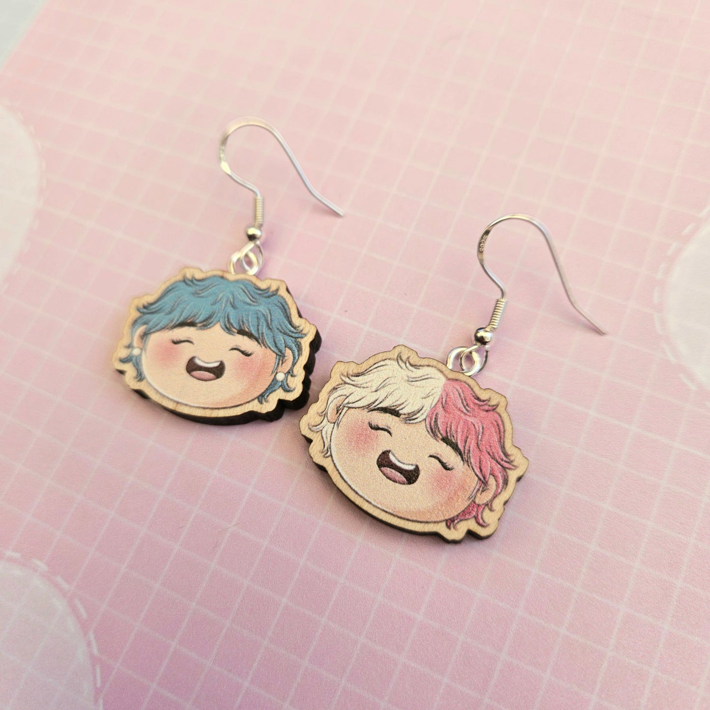 Eco Friendly 1 Inch Wooden Dangle Earrings - Iconic Hair Taehyung V