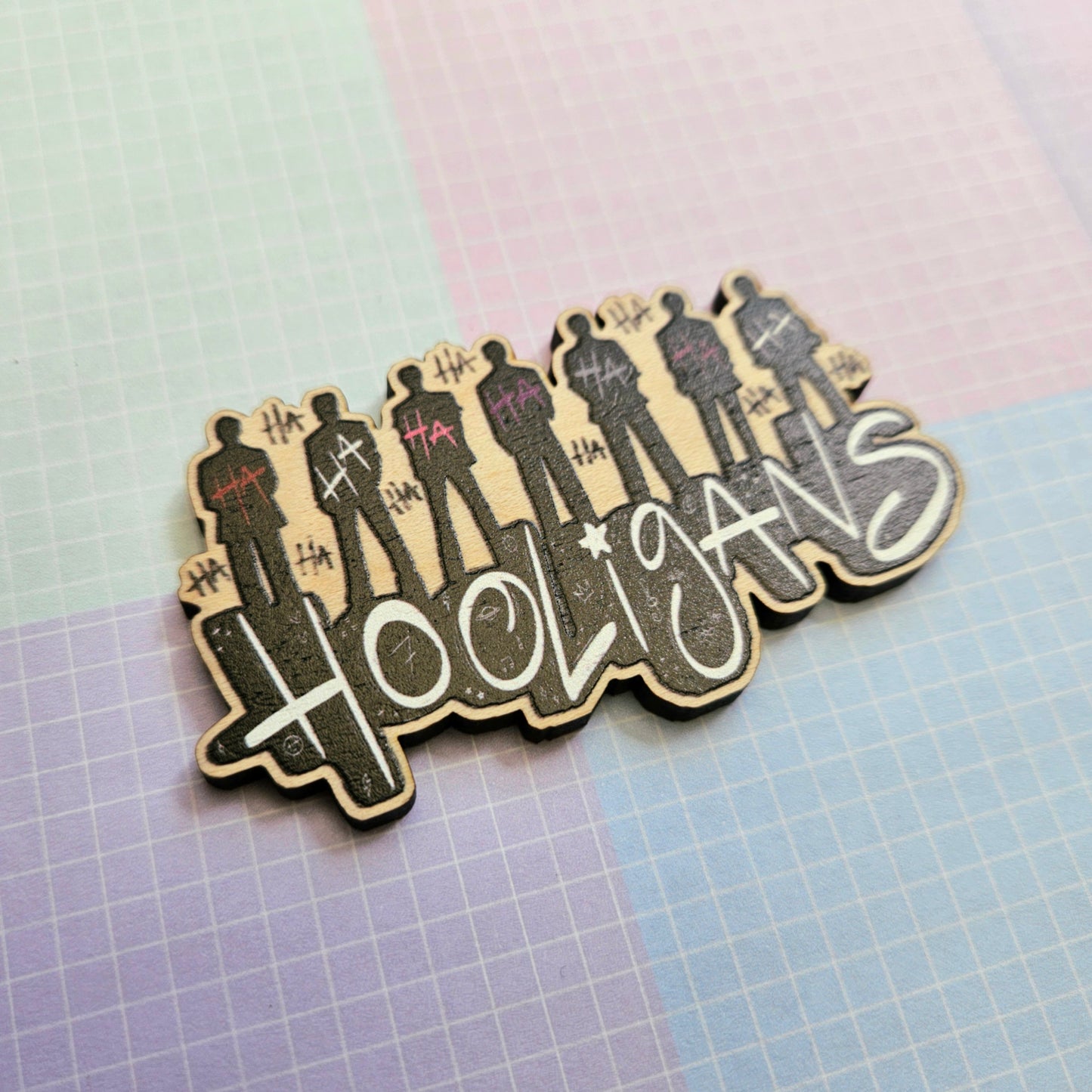 Eco Friendly Wooden 3 Inch Pin - Hooligans
