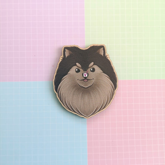 Eco Friendly Wooden 2 Inch Pin - LayoVer Tannie Yeontan V Taehyung