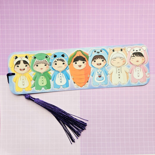 Double Sided Laminated Bookmark with Tassel - OT7 Muster Onesie