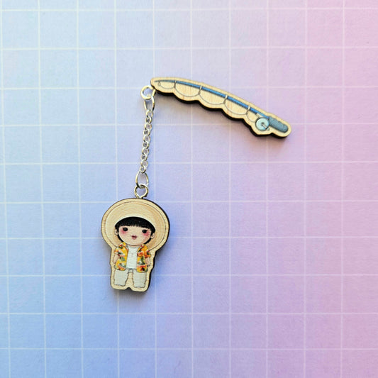 Eco Friendly Wooden 1.5 Inch Pin - Kim Seokjin Jin Super Tuna Fishing Rod