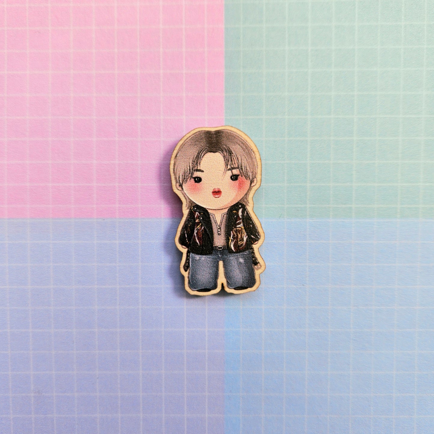 Eco Friendly Wooden 1.5 Inch Pin - Who Jimin