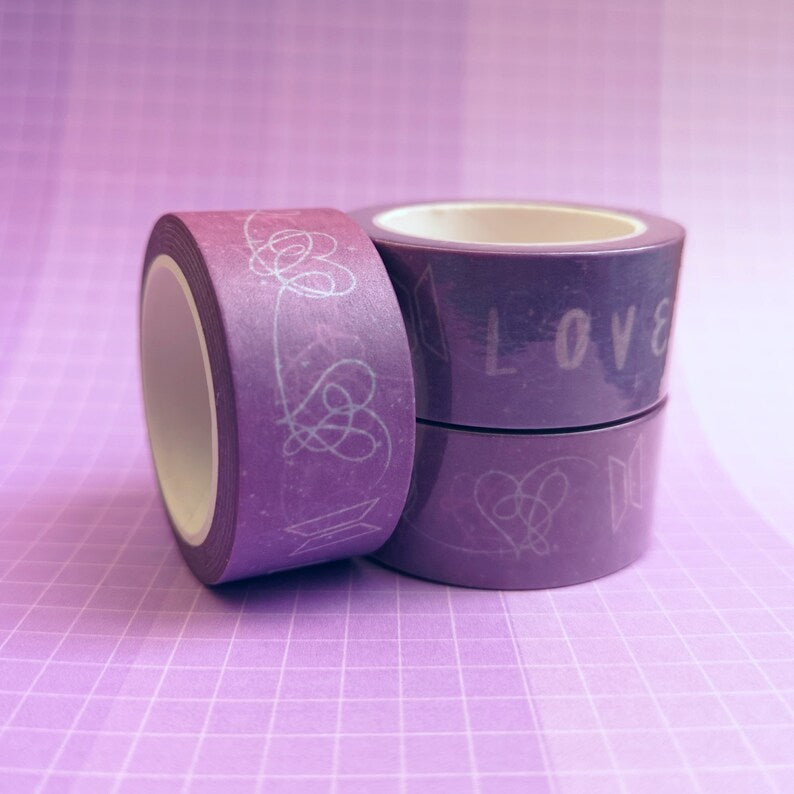 10m x 2cm Washi Tape - Love Yourself LY Hearts