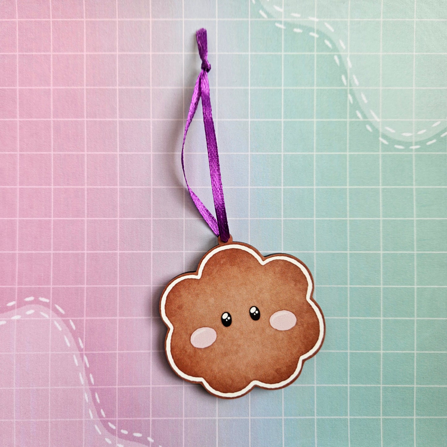 Eco Friendly Wooden 2.5 Inch Christmas Tree Decoration - BTS OT7 Gingerbread Cookies