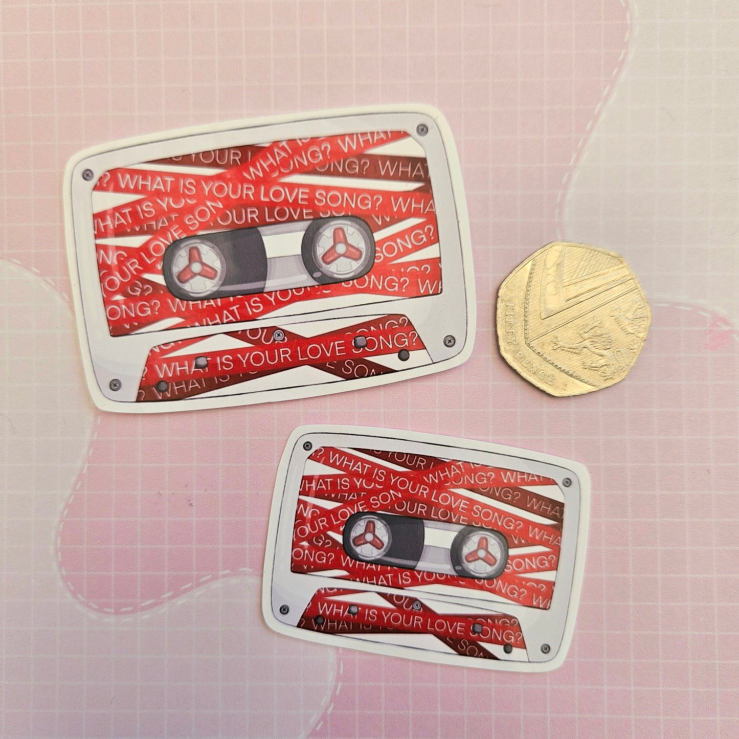 Glossy Small or Large Sticker - Love Song Cassette