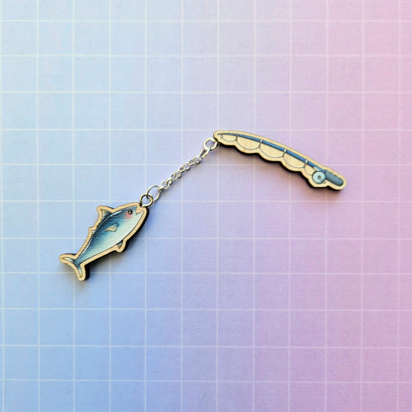 Eco Friendly Wooden 1.5 Inch Pin - Kim Seokjin Jin Super Tuna Fishing Rod